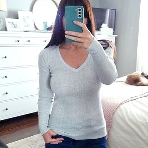 Mossimo Gray Heather Pointelle Sweater